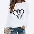 thumbnail image 1 of Meichang T-Shirts Mignons de la Saint-Valentin pour Femmes, T-Shirts Graphiques Mignons avec Cœur, Manches Longues, Col Rond, Hauts Mignons, Coupe Ample, Chandail Molletonné à Enfiler pour les Fêtes, 1 of 3