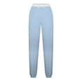 thumbnail image 5 of LLYwey Baseball Pants Adult Women Fashion Color Block Printed Drawstring Pants Workout Pants Female Long Pant Style H96 Light Blue XXL, 5 of 5