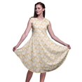 thumbnail image 1 of Bimba Robe Midi Évasée d'Été Décontractée Sans Manches à Imprimé Floral Teinture sur Nœuds pour Femmes à Rayures Orange - XX-Grand, 1 of 1