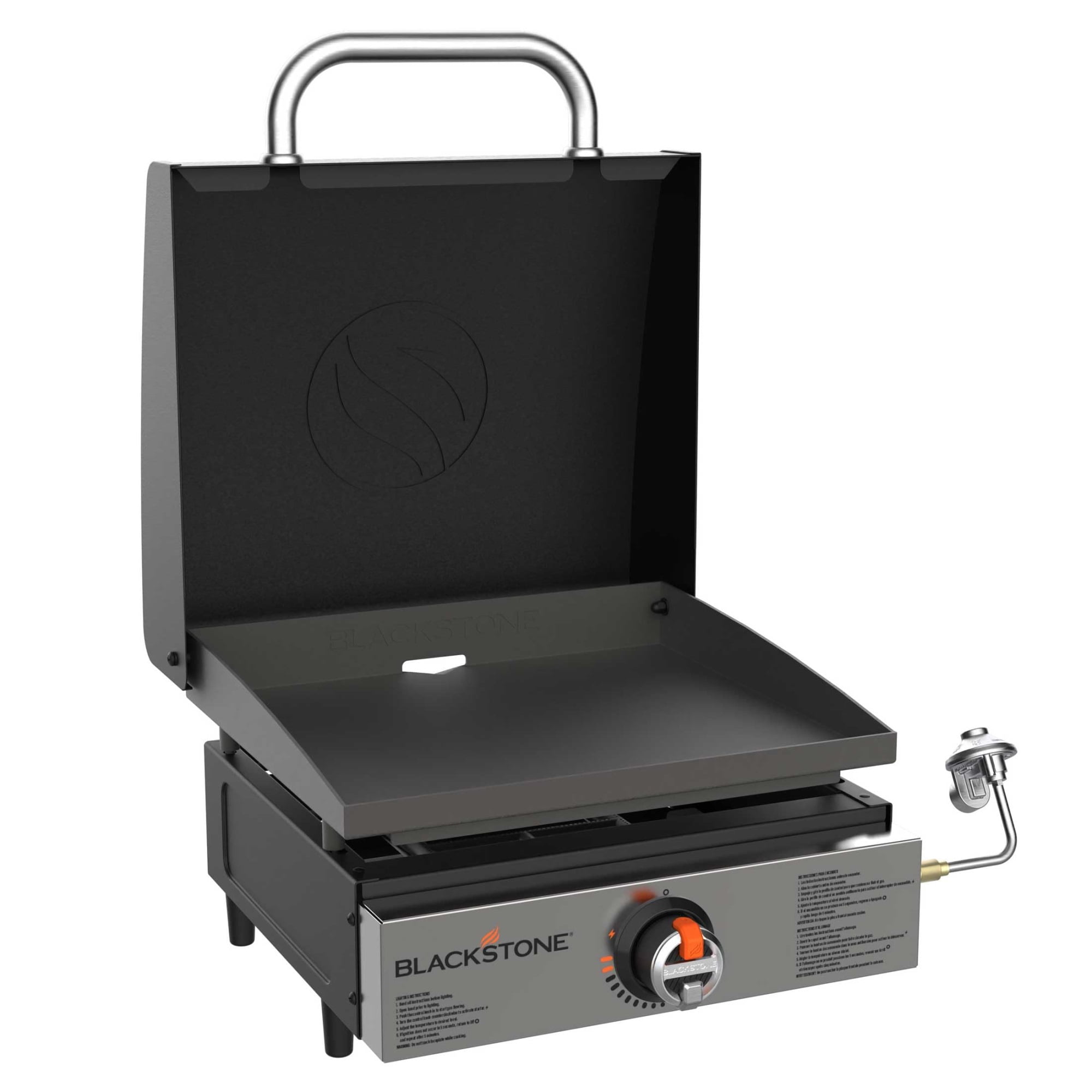 Blackstone Stainless Steel Propane Gas Portable, Flat Top Griddle Frill Station for Kitchen, Camping, Outdoor, Tailgating, Tabletop, Countertop - Heavy Duty & 12, 000 BTUs, 17 Inch, Black