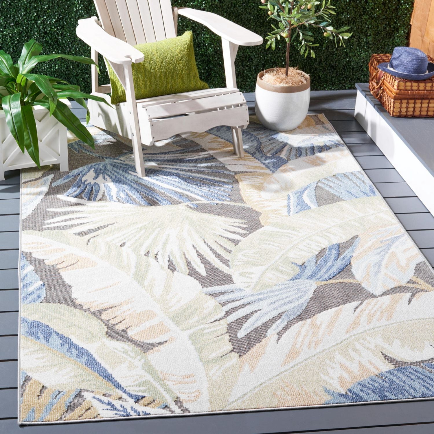 SAFAVIEH Sarasota Olivia Tapis Floral Intérieur/Extérieur