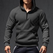 Athletic Hoodies Men’s Clothing Pullover Sweaters for Men Men Fleece Pullover Men Oversized Sweater Mens Sweat Shirts, Gray, M