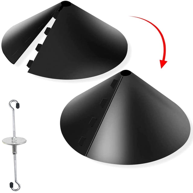 Outdoor Hanging Squirrel Flapper Durable 16Inch Plastic Squirrel Guard Baffle with Hook Wrap Around Squirrel Baffle Proof for Bird Feeders Poles and Bird House