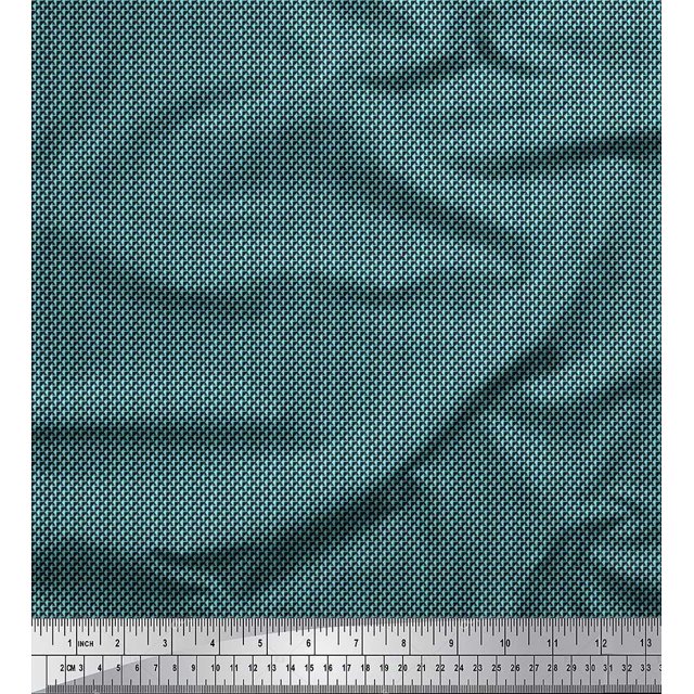 Soimoi Satin Silk Fabric Triangle Geometric Printed Fabric 1 Yard 42 Inch Wide