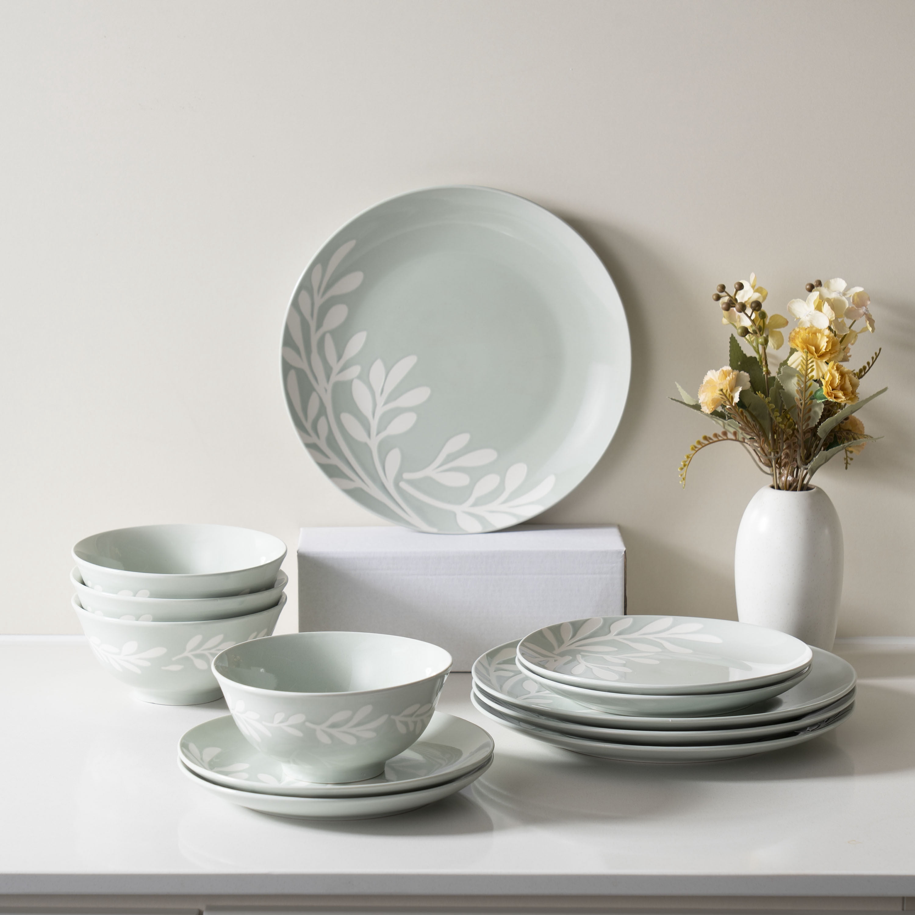 Assiette de dîner Mainstays Emelie Green de 10,5 pouces