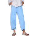 thumbnail image 1 of Timegard Womens Plus Size Pants Elastic Waisted Solid Color Lightweight Pants Lounge Trousers Pockets, 1 of 4