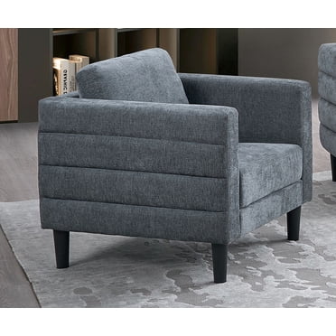 Fauteuil d'appoint en tissu K-Living Brayden pour salon – Gris anthracite