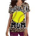 thumbnail image 1 of Blouse Snoarin d'Été Grande Taille pour Femmes, Mode, Manches Courtes, Col en V, Hauts, Uniforme de Travail, Blouse Imprimée avec Poche, Hauts, Uniformes de Travail pour Femmes en Liquidation, 1 of 5