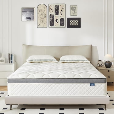 Happiland Matelas Format Simple, Matelas Hybride en Mousse Mémoire de 10 Pouces Format Simple en Boîte, avec Ressorts Ensachés Individuels Améliorés, Soulagement de la Pression, Confort Respirant et Durable, CertiPUR-US