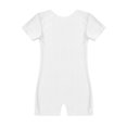 thumbnail image 4 of inhzoy Filles Enfants Manches Courtes Extensible Ballet Danse Justaucorps Unitard Justaucorps Combinaison Biketard Tenue de Danse Blanc 10, 4 of 5