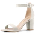 thumbnail image 1 of BLISSFUL STEP Women's Chunky High Heel Ankle Strap Sandals, 1 of 7