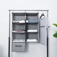 thumbnail image 3 of Cotton Linen Hanging Closet Multi Layers Pockets Clothes Organizer Bag Folding Shelves Dual Hooks Wardrobe Sorting Rack Beige 3 Layers, 3 of 9