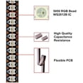 thumbnail image 3 of DC5V 5050 LED Light Strip RGB 1M 2M 3M 4M 5M 30/60/144 LEDs Smart Addressable Pixel Black PCB IC WS2812, Waterproof IP65 IP67,No Waterproof IP20 (60LED 4 Meter, Waterproof IP65), 3 of 6