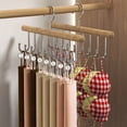 thumbnail image 4 of Cagogo under $5 Belt Hanger, Belt Hanger for Closet Organizers,Storage Belt Rack with 8 Hooks,Multifunction Sturdy Wooden Hanger,Tie and Scarf Organizer Rack,Wall Mount Accessory Holder, 4 of 6