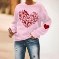 thumbnail image 4 of Meichang Sweat-Shirt Femme Saint-Valentin Graphique Cœur Amour Décontracté Col Rond Manches Longues Coupe Ample Saint-Valentin, 4 of 6