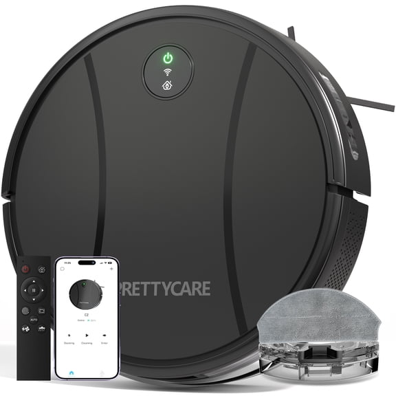 PrettyCare Robot Vacuum and Mop,2 in 1 Mopping with 7000Pa Suction APP/Remote/Voice Control,Ideal for Pet Hair,C2