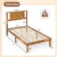 thumbnail image 3 of Costway Twin Size Bed Frame with Headboard Under-Bed Space No Box Spring Needed, 3 of 10