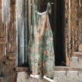 thumbnail image 2 of yoeyez Rompers for Women Summer,Ladies Print Summer Plus Size Long Jumpsuits Sleeveless Adjustable Straps Backless Overalls Jumpsuits With Pockets Green,M, 2 of 6