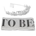 thumbnail image 4 of Kit de Couronne Écharpe de Mariée, Couronne Écharpe de Mariée de Fête Design Réglable Strass Étincelant Décoratif pour Fêtes Argent, 4 of 8