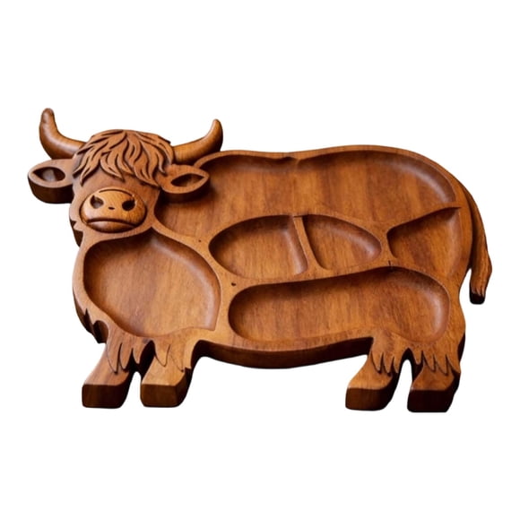 Large Wooden Charcuterie Board for Women, Men Cow Shape Serving Tray