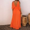 thumbnail image 4 of Robes Maxi pour Femmes 2023 Robe Maxi d'Été Décontractée pour Femmes Bohème à Fleurs Col en V Manches Courtes Bouffantes Robe de Plage Longue Robe Évasée Robe à Manches Courtes en Liquidation, 4 of 9