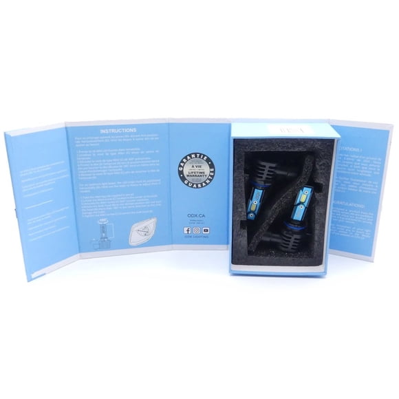 ODX Lighting Headlight Bulb LEDEBRYD-9012 E-Bryd Series; 9012; LED Bulb; 30 Watt; 9 To 32 Volt; Cold White Beam Color; 6000 Lumens; 6500K Light Color Temperature; Set Of 2