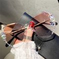 thumbnail image 2 of Rimless  Sunglasses Women Shades UV400 Protection Rimless Vintage Sun Glasses Rimless Gradient Sun Glasses Rhinestone Retro Sunglasses for Outdoor Activity, 2 of 6