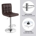 thumbnail image 3 of Bronte Living Leatherette Bar Stool 360 Swivel, Adjustable Height 24" to 33" Mid-Backrest, with Hard Floor Protection Rubber Band - Series Clementine - Set of 2, 3 of 8