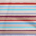 thumbnail image 1 of oneOone Tissu Popeline de Coton Sergé Rouge Géométrique Rayures Inégales Matériel de Robe Tissu Imprimé Tissu au Mètre 56 Pouces de Large, 1 of 4