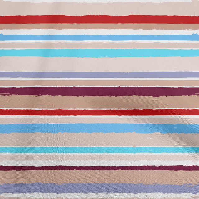 oneOone Tissu Popeline de Coton Sergé Rouge Géométrique Rayures Inégales Matériel de Robe Tissu Imprimé Tissu au Mètre 56 Pouces de Large