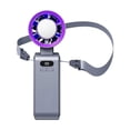 thumbnail image 2 of weibbin Portable Handheld Fan with Fully Transparent Body Colorful LED Lanyard 3 Wind Speeds Night Light USB Rechargeable for Travel Beach, 2 of 5