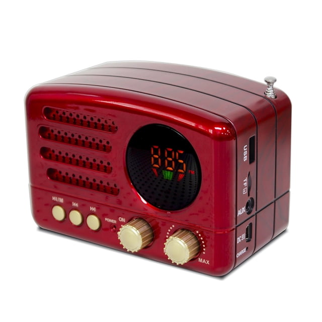 Bluetooth With Antenna Radio USB Charging Receiver TF Card Slot FM AM Mini Manual Portable High Sensitivity Lightweight Speaker ,Easy to Install
