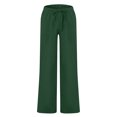 thumbnail image 2 of MAWCLOS Men Trousers Elastic Waist Sweatpants Drawstring Pants Baggy Party Solid Lounge Dark Green 2XL, 2 of 9
