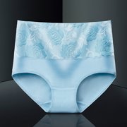 EGNMCR Women's Cotton Underwear, High Waist Breathable Briefs, Soft Underpants Women's Fashion Solid Lace Briefs Comfortable Cotton High Waist Underwear Women Panties Women Underwear