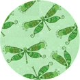 thumbnail image 1 of Ahgly Company Tapis d'Intérieur Ronds de Style Transitionnel Lavables à la Machine, Vert Menthe, 3 Pieds Rond, 1 of 7