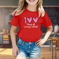 thumbnail image 2 of PMVFHDE Hauts d'Été pour Filles Chic Hauts Tendance pour Filles T-Shirts pour Filles T-Shirts à Manches Courtes pour Filles T-Shirt pour Filles Hauts à Manches Courtes Imprimé Col Rond T-Shirt Ample à Manches Courtes Haut Rouge, 10-11 Ans, 2 of 4