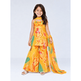 thumbnail image 4 of DWEEP SARA Girls' Festive Floral Printed Yellow Sharara Set – 3-4 Y(22), 4 of 6