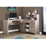Monarch Specialties Computer Desk, Home Office, Corner, Left, Right Set-up, Storage Drawers, L Shape, Work, Laptop, Laminate, Beige, Contemporary, Modern