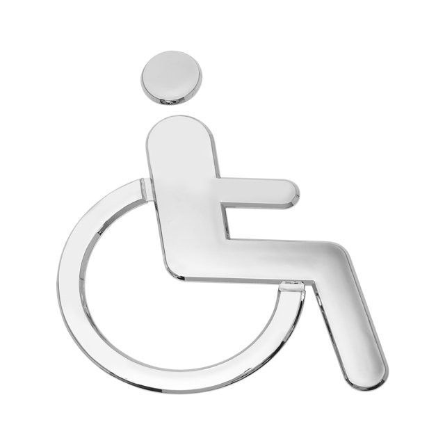 MasteelfCA Wheelchair Disabled Toilet Sign ABS Restroom Sign for Disabled People