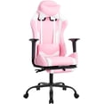 thumbnail image 1 of BestOffice Ergonomic Racing Gaming Chair with Footrest, Reclining Swivel Chair with Lumbar Support & Headrest, Pink, 1 of 7