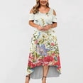 thumbnail image 5 of TopLLC Robes d'Été pour Femmes Grande Taille à Manches Courtes Robes Maxi à Fleurs Robe de Soirée à Épaules Dénudées avec Poches Robe Formelle Femme, 5 of 5