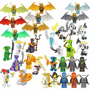 24PCS Action Warrior Minifigures Set - Monster & Flying Ninja Building Blocks, DIY Creative Toy Kit for Kids, ABS Plastic, OPP Bag Packaging
