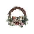 thumbnail image 1 of Couronne De Pin Avec Nœuds Et Boules En Rotin, 1 of 3