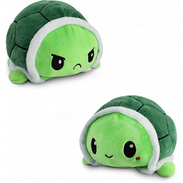 Jouet Câlin d'Humeur Tortue, Jouet en Peluche Tortue, Jouet en Peluche Réversible Double Face, Mignon