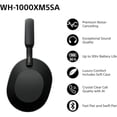 thumbnail image 2 of Sony WH-1000XM5SA Écouteurs Supra-Auriculaires Sans Fil Haut de Gamme à Réduction de Bruit avec Bluetooth, Audio Haute Résolution, Batterie 30 H, Noir (Étui Souple Inclus) - Boîte Ouverte, 2 of 11