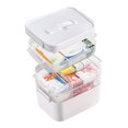 thumbnail image 2 of JIEMUCES Boîte de Rangement de Médicaments Portable Organisateur de Pilules Grande Capacité Conception à Plusieurs Couches Étui de Médicaments Transparent avec Poignée, 2 of 7