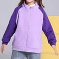 thumbnail image 2 of TZEWGL Full Zip Polar Fleece Jacket For Child Long Sleeve Crew Neck Coat For Kids size 7-8T, 2 of 7