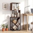 thumbnail image 2 of Gymax 6-Tier Bookshelf Industrial S-Shaped Geometric Bookcase w/ Display Shelves, 2 of 9