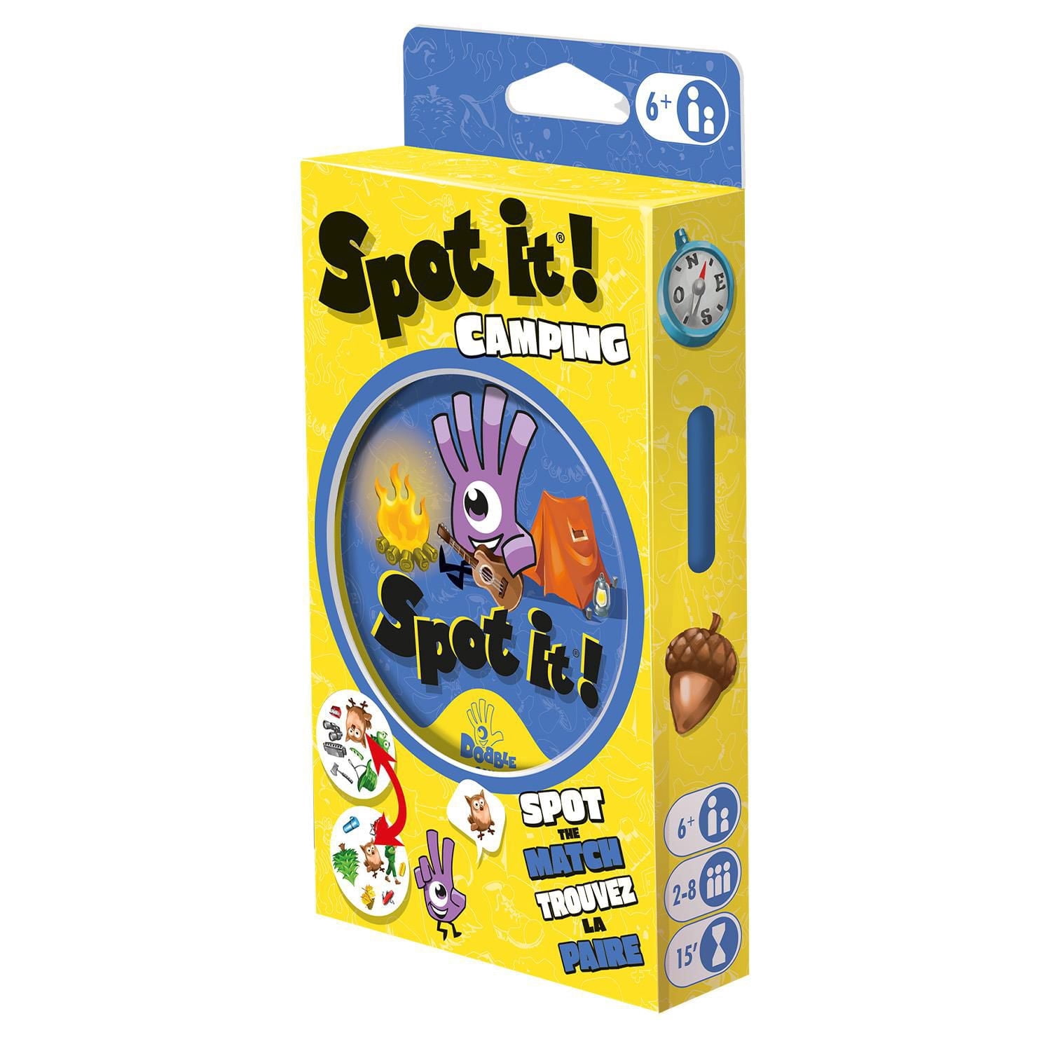Asmodee - Zygomatic - Spot It! Waterproof Edition - Eco-Friendly Card Game - Fun Card Game for Familly Fun - 2 to 8 Players - Ages 6 and Up