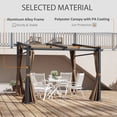 thumbnail image 4 of Outsunny Pergola en Métal 10 Pieds x 10 Pieds avec Toit à Auvent Rétractable, Café, 4 of 10